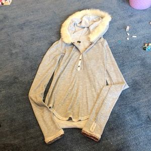 We the free fur hooded top